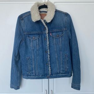 Levi’s shearling denim trucker jacket